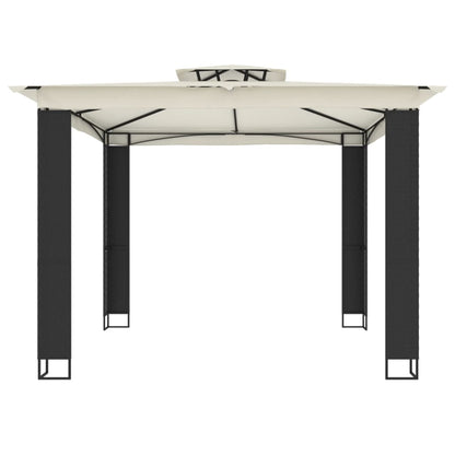 vidaXL Gazebo | Anthracite | Powder-coated steel | Large - Cream - 2.94 x 2.94 m