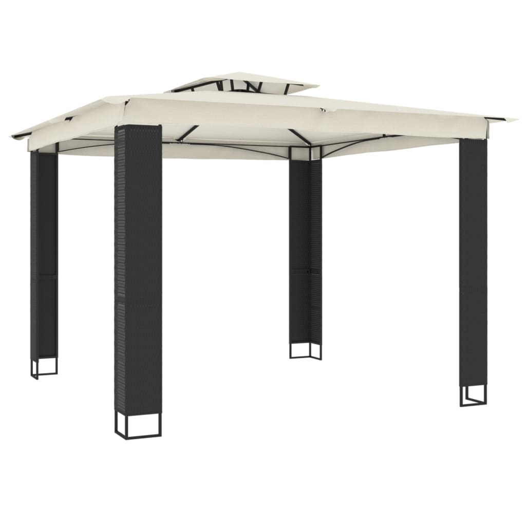 vidaXL Gazebo | Anthracite | Powder-coated steel | Large - Cream - 2.94 x 2.94 m