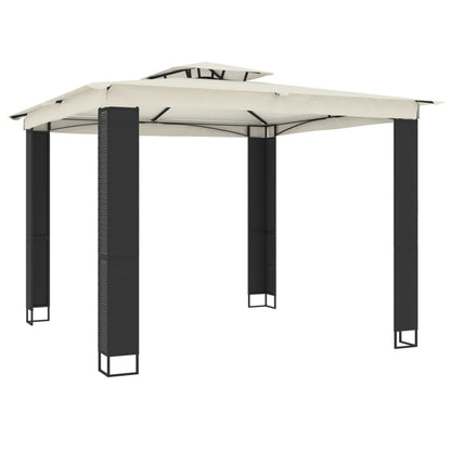 vidaXL Gazebo | Anthracite | Powder-coated steel | Large - Cream - 2.94 x 2.94 m
