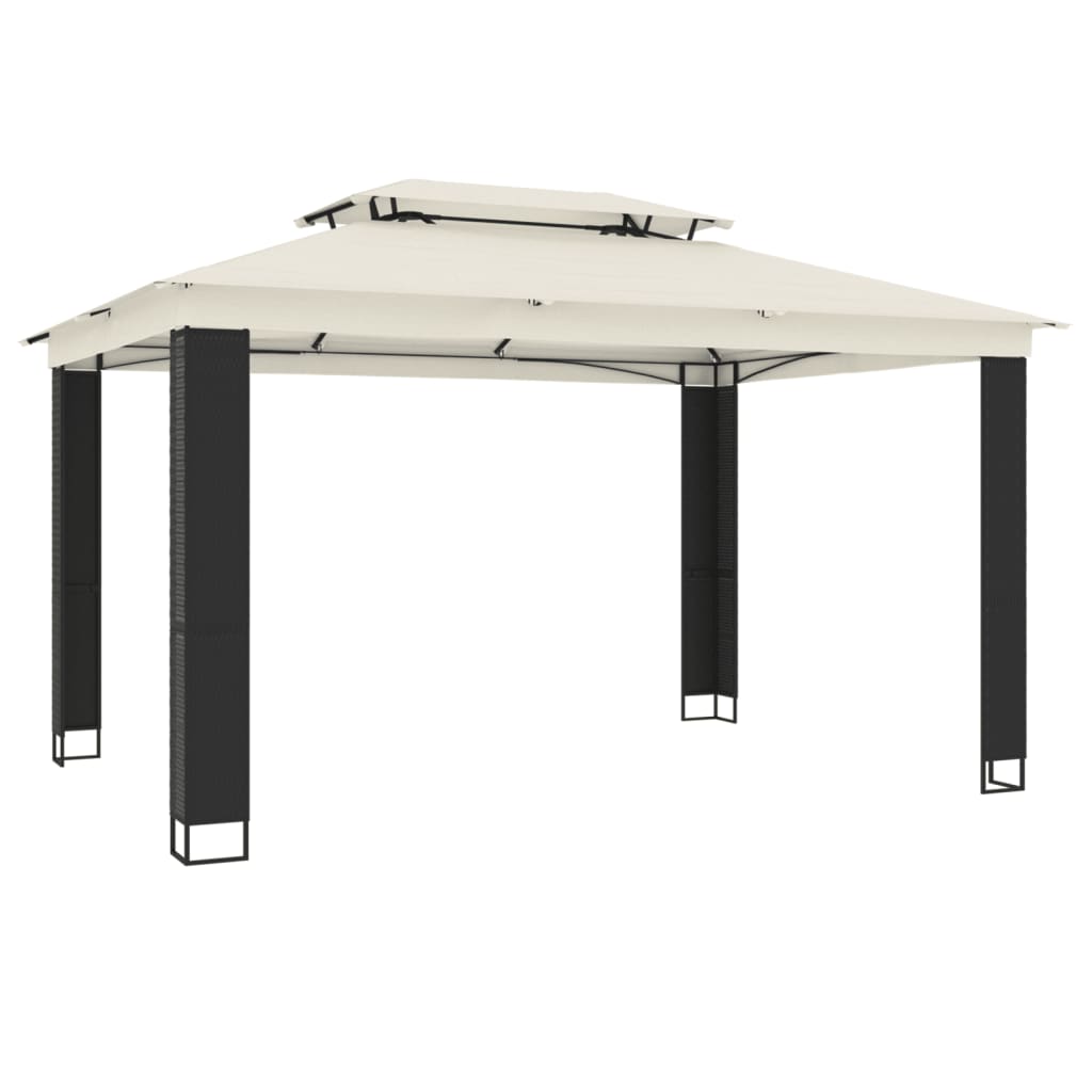 vidaXL Gazebo | Cream, Anthracite, Black - 3.94 x 2.96 m