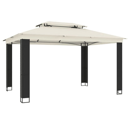 vidaXL Gazebo | Cream, Anthracite, Black - 3.94 x 2.96 m