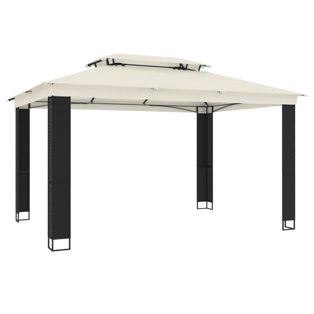 vidaXL Gazebo | Cream, Anthracite, Black - 3.94 x 2.96 m
