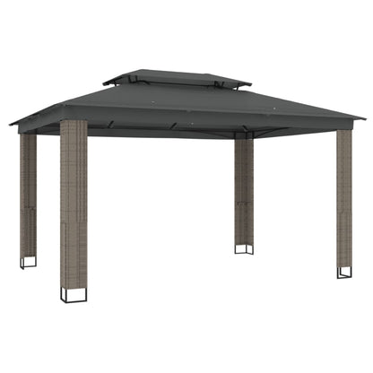 vidaXL Gazebo | Anthracite | Powder-coated steel, polyester with PA coating - 3.94 x 2.96 m