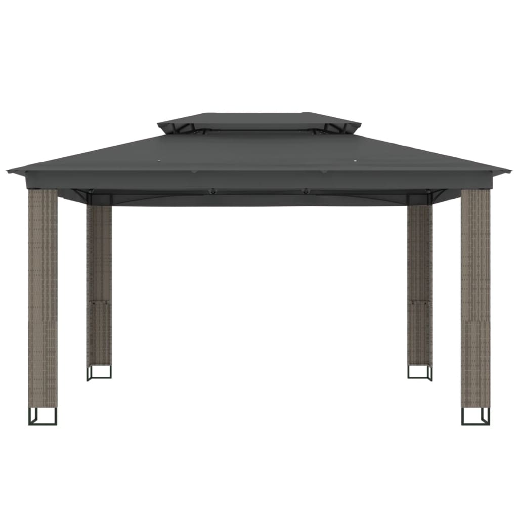 vidaXL Gazebo | Anthracite | Powder-coated steel, polyester with PA coating - 3.94 x 2.96 m