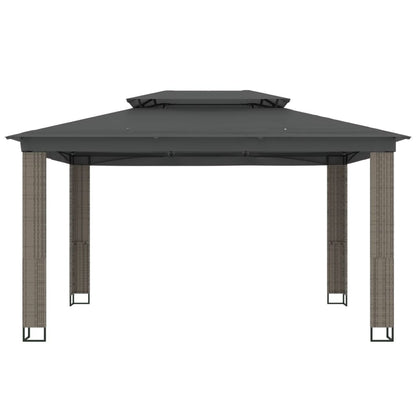 vidaXL Gazebo | Anthracite | Powder-coated steel, polyester with PA coating - 3.94 x 2.96 m