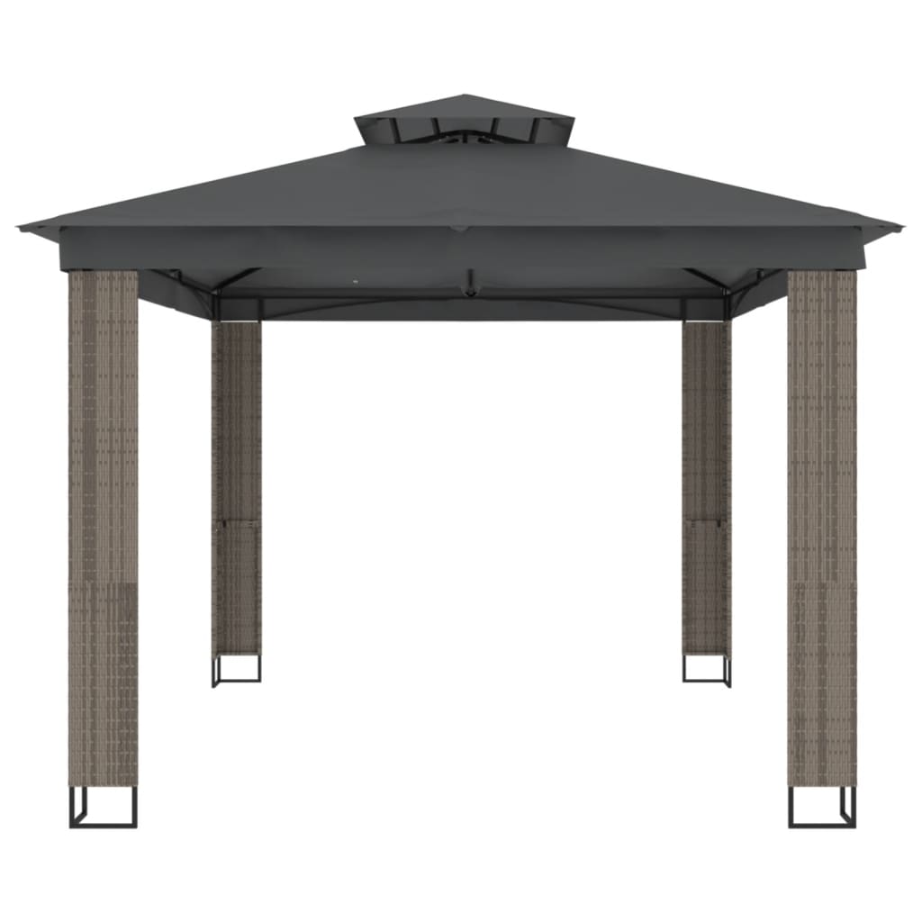 vidaXL Gazebo | Anthracite | Powder-coated steel, polyester with PA coating - 3.94 x 2.96 m