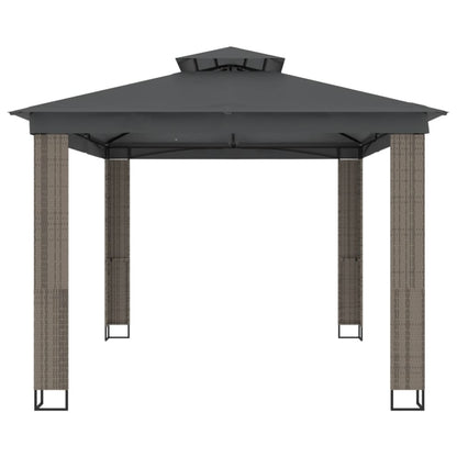 vidaXL Gazebo | Anthracite | Powder-coated steel, polyester with PA coating - 3.94 x 2.96 m