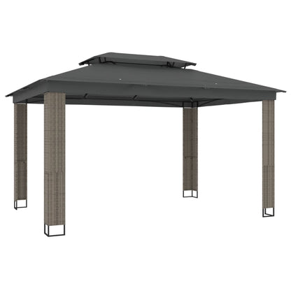 vidaXL Gazebo | Anthracite | Powder-coated steel, polyester with PA coating - 3.94 x 2.96 m