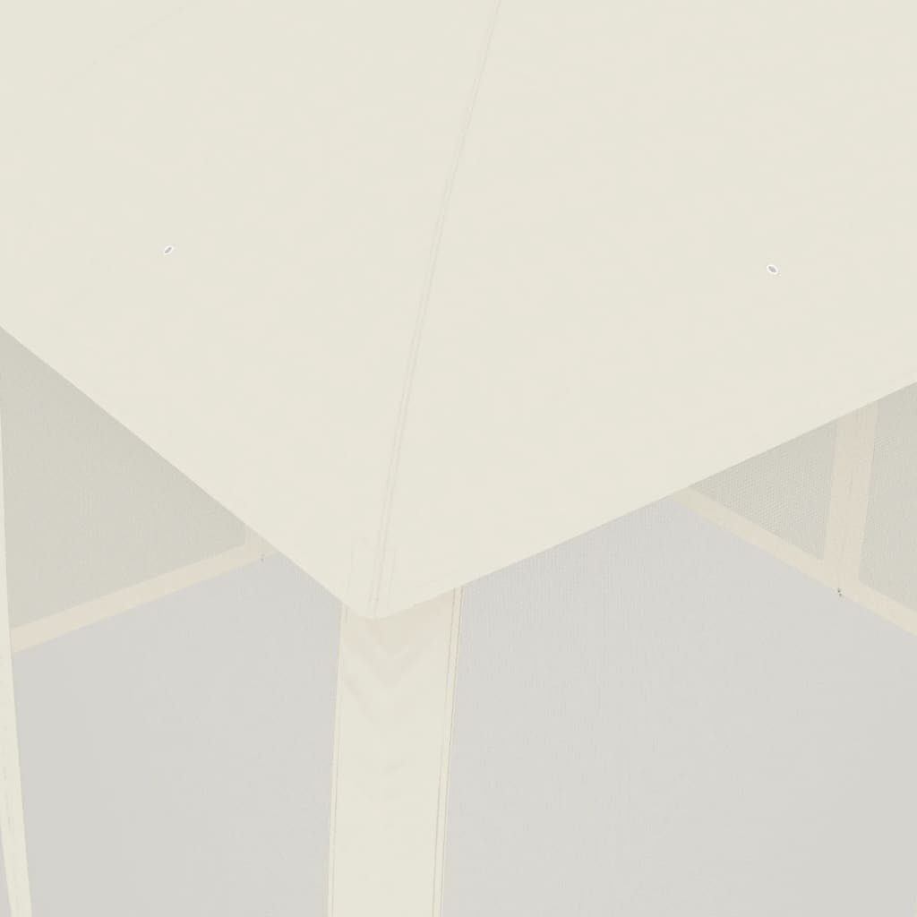 vidaXL Gazebo with Double Roof and Mesh Walls Cream 2.93x2.93 m Steel