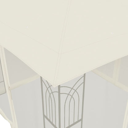 vidaXL Gazebo with Double Roof and Mesh Walls Cream 2.94x2.94 m Steel