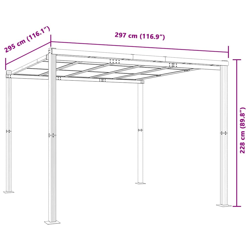 vidaXL Garden Gazebo Anthracite 3x3 m Aluminium