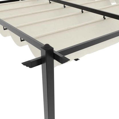 vidaXL Garden Gazebo with Retractable Roof Cream 3x6 m Aluminium