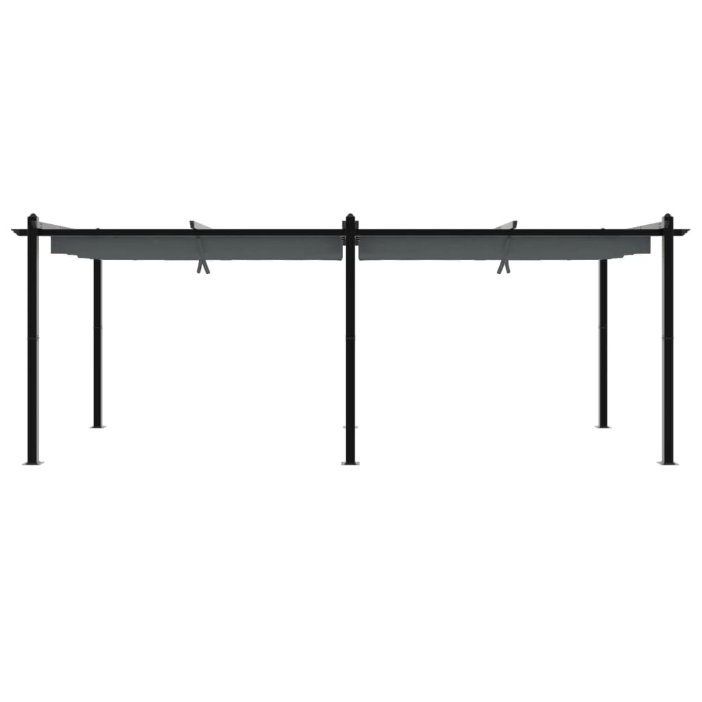 vidaXL Garden Gazebo with Retractable Roof Anthracite 3x6 m Aluminium