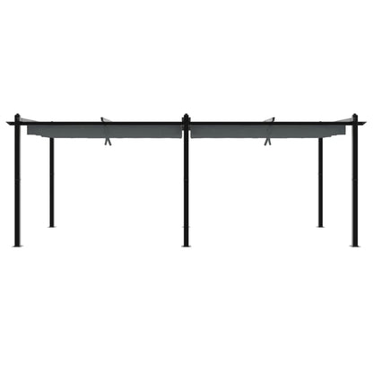 vidaXL Garden Gazebo with Retractable Roof Anthracite 3x6 m Aluminium
