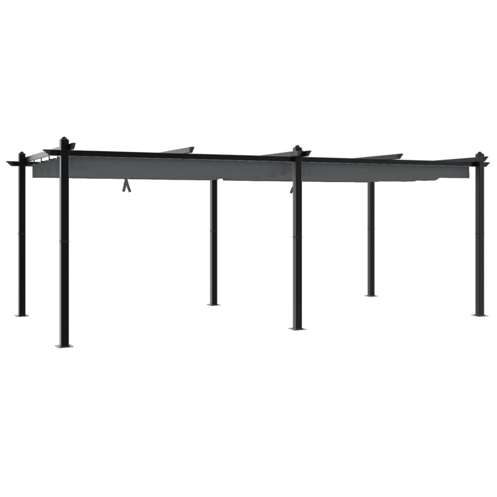vidaXL Garden Gazebo with Retractable Roof Anthracite 3x6 m Aluminium