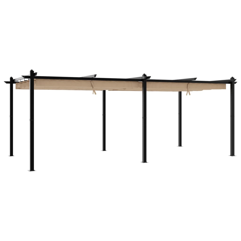 vidaXL Garden Gazebo with Retractable Roof Taupe 3x6 m Aluminium
