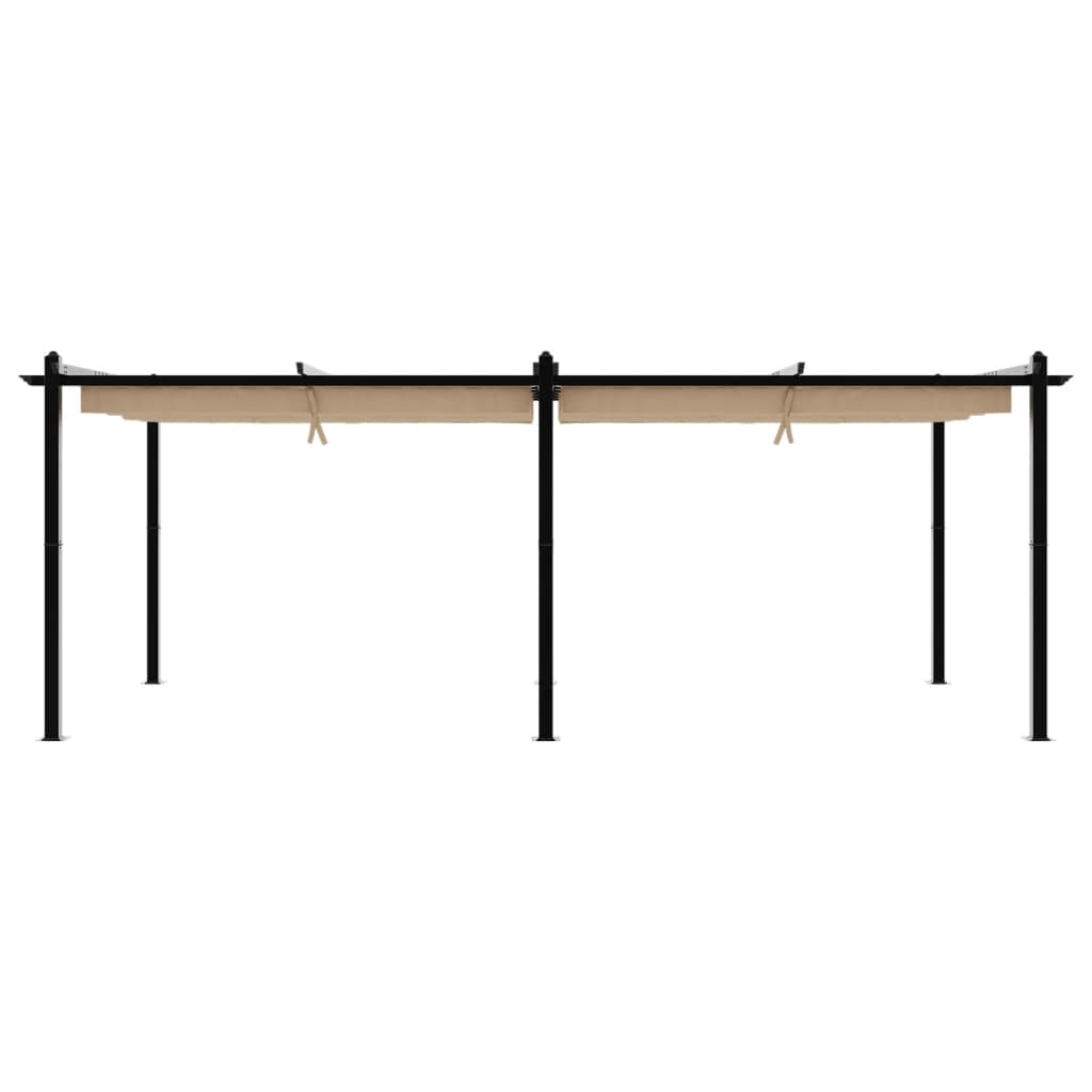 vidaXL Garden Gazebo with Retractable Roof Taupe 3x6 m Aluminium