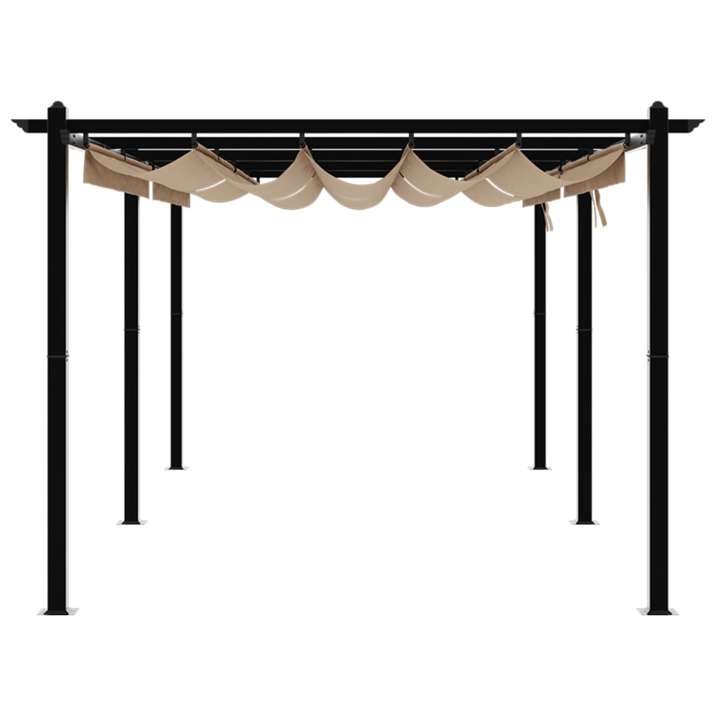 vidaXL Garden Gazebo with Retractable Roof Taupe 3x6 m Aluminium