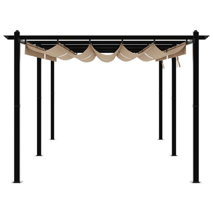 vidaXL Garden Gazebo with Retractable Roof Taupe 3x6 m Aluminium