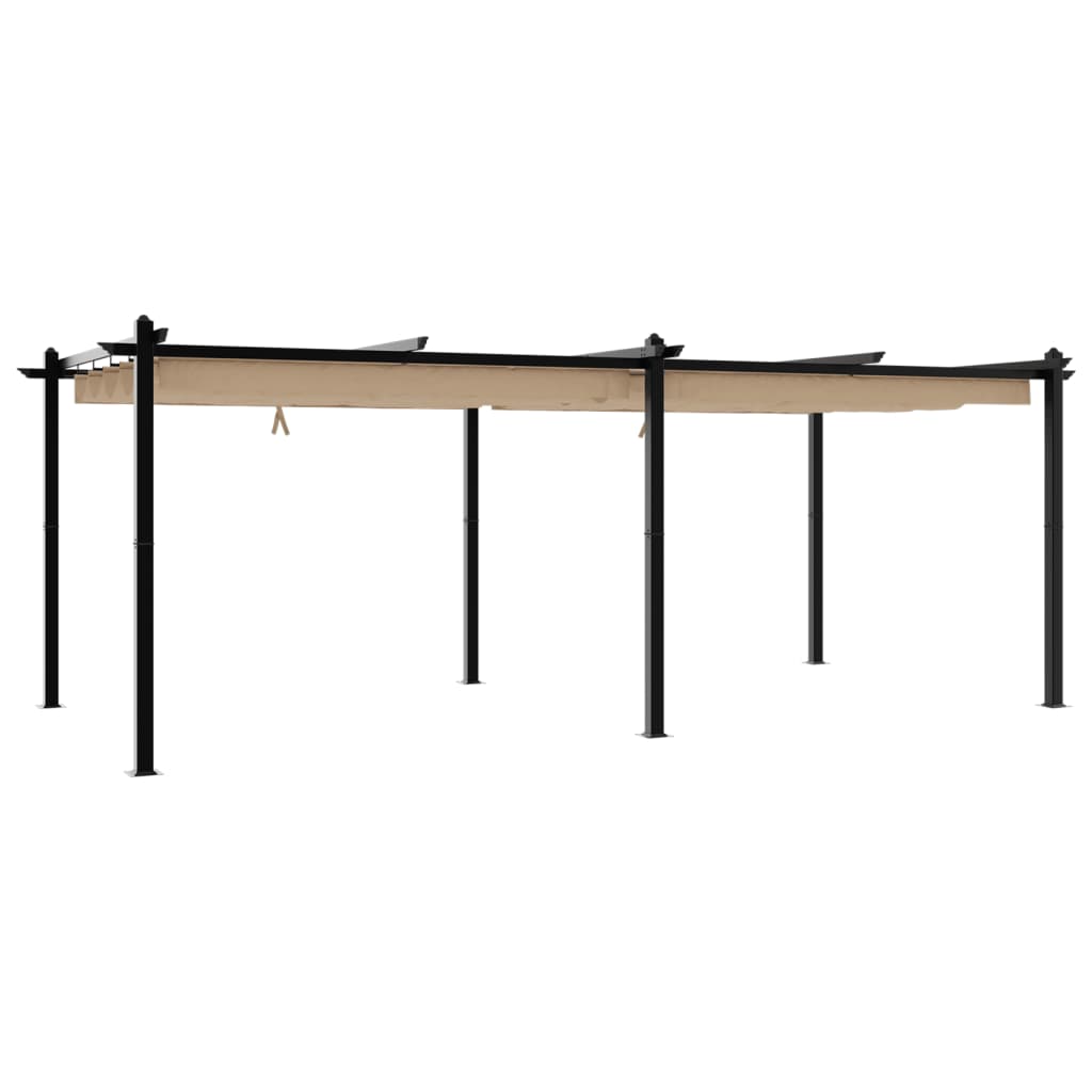 vidaXL Garden Gazebo with Retractable Roof Taupe 3x6 m Aluminium
