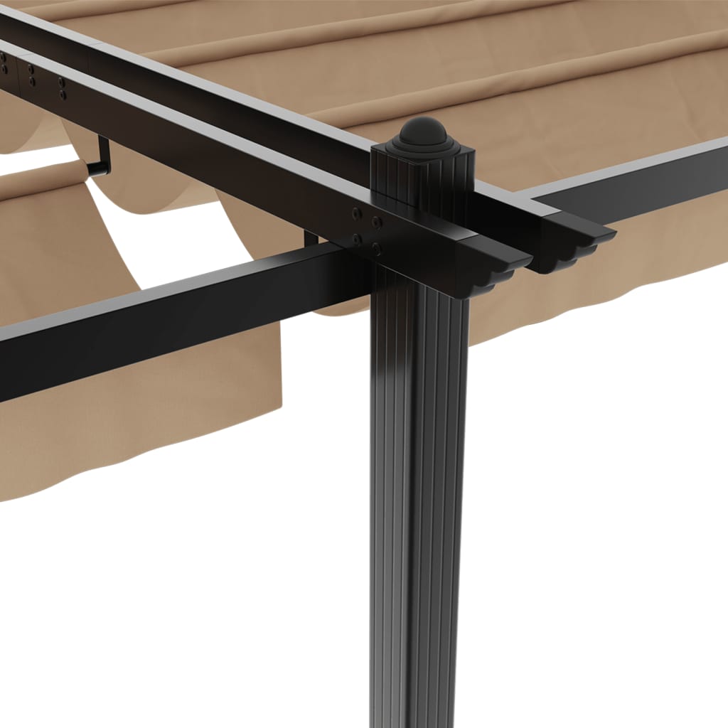 vidaXL Garden Gazebo with Retractable Roof Taupe 3x6 m Aluminium