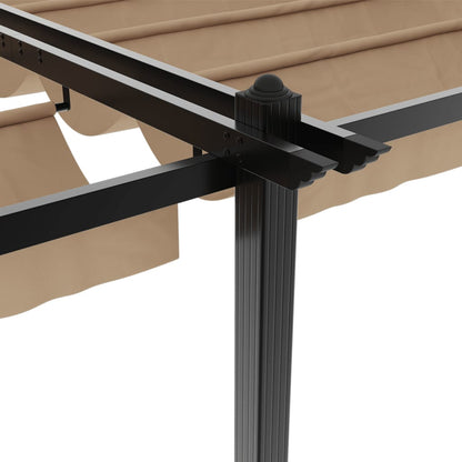 vidaXL Garden Gazebo with Retractable Roof Taupe 3x6 m Aluminium