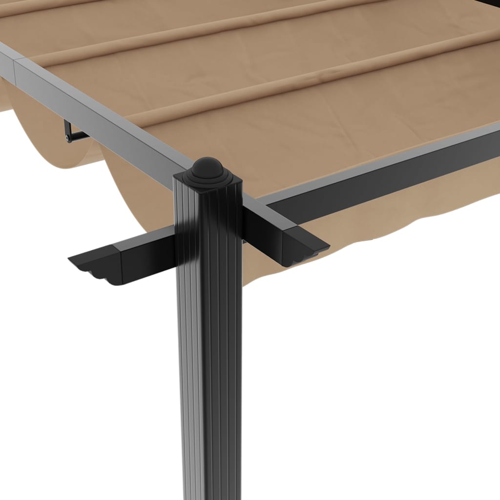 vidaXL Garden Gazebo with Retractable Roof Taupe 3x6 m Aluminium