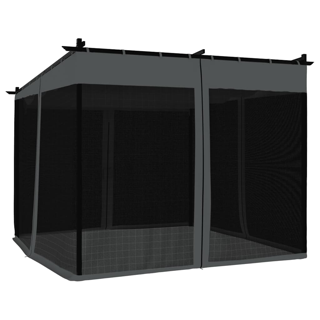 vidaXL Gazebo with Mesh Walls Anthracite 3x3 m Steel