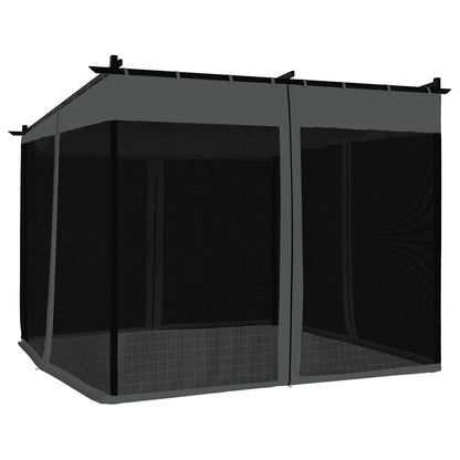 vidaXL Gazebo with Mesh Walls Anthracite 3x3 m Steel