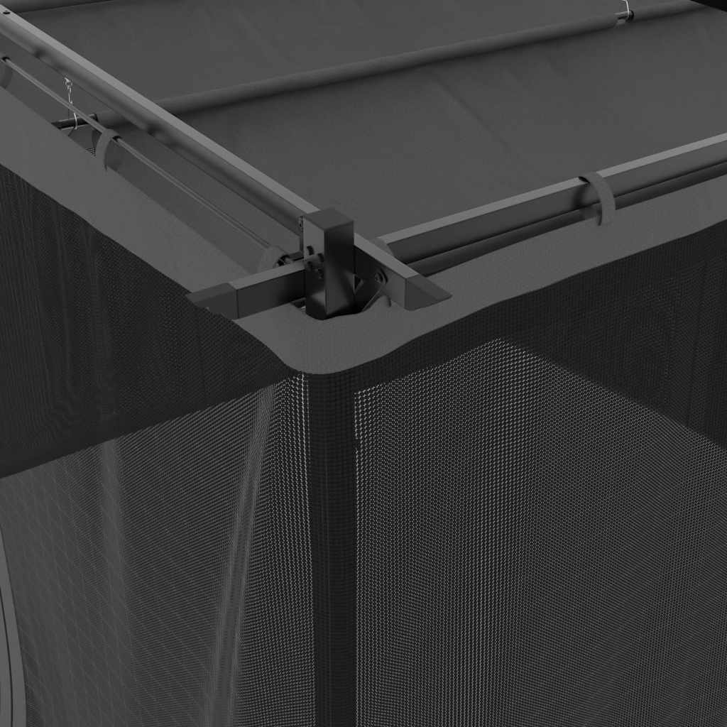 vidaXL Gazebo with Mesh Walls Anthracite 3x3 m Steel