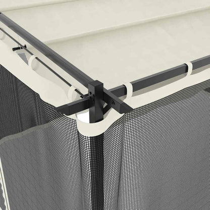 vidaXL Gazebo with Mesh Walls Cream 4x3 m Steel