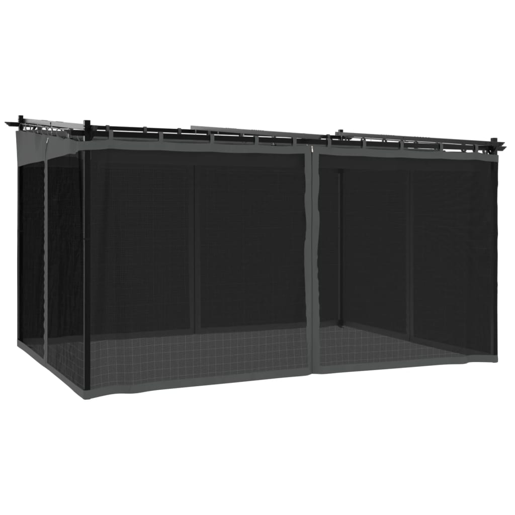 vidaXL Gazebo with Mesh Walls Anthracite 4x3 m Steel