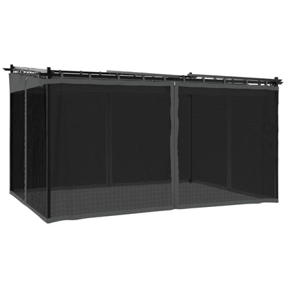 vidaXL Gazebo with Mesh Walls Anthracite 4x3 m Steel