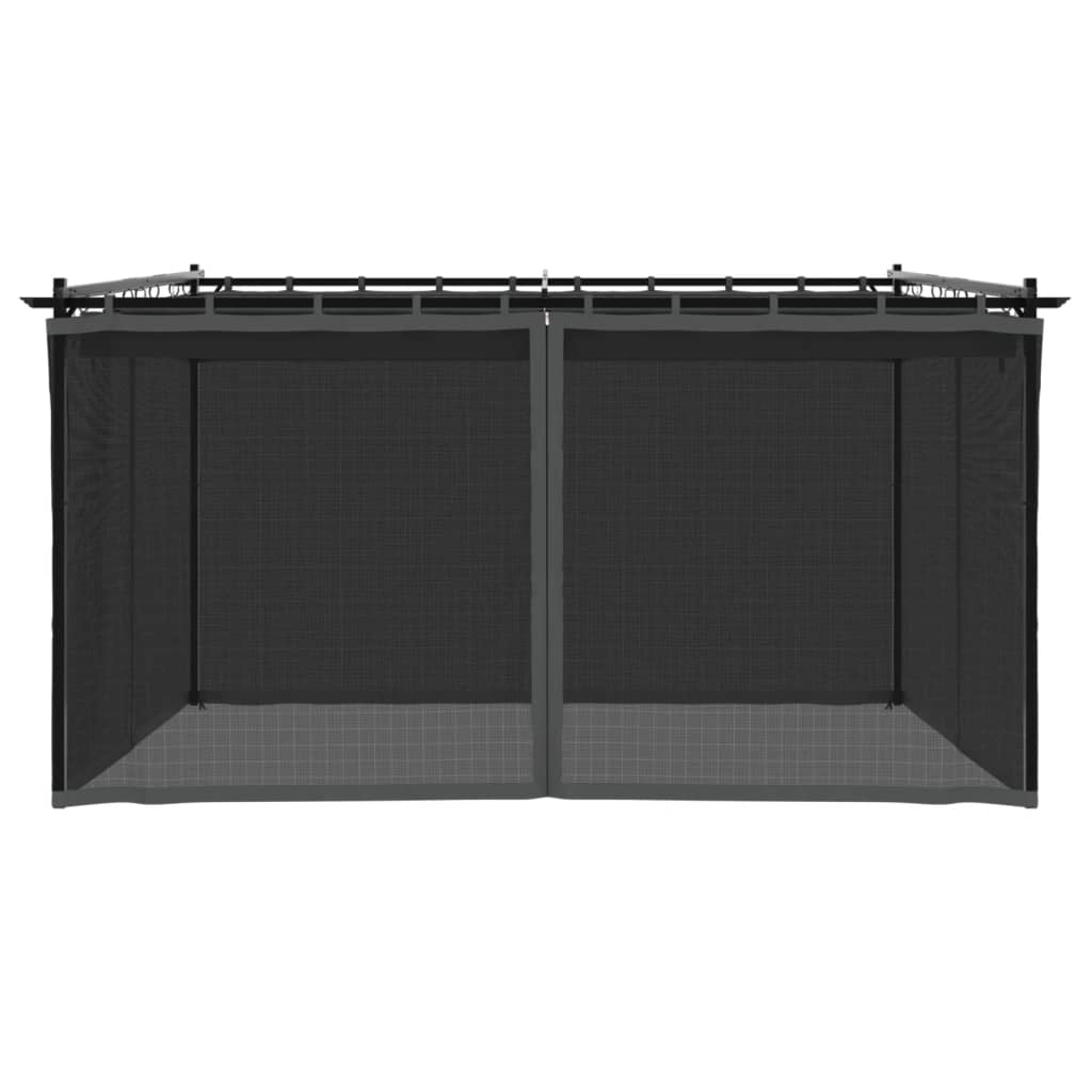 vidaXL Gazebo with Mesh Walls Anthracite 4x3 m Steel