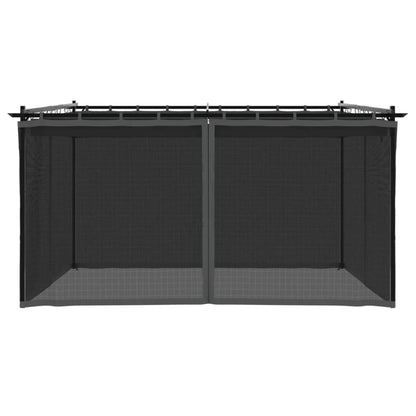 vidaXL Gazebo with Mesh Walls Anthracite 4x3 m Steel