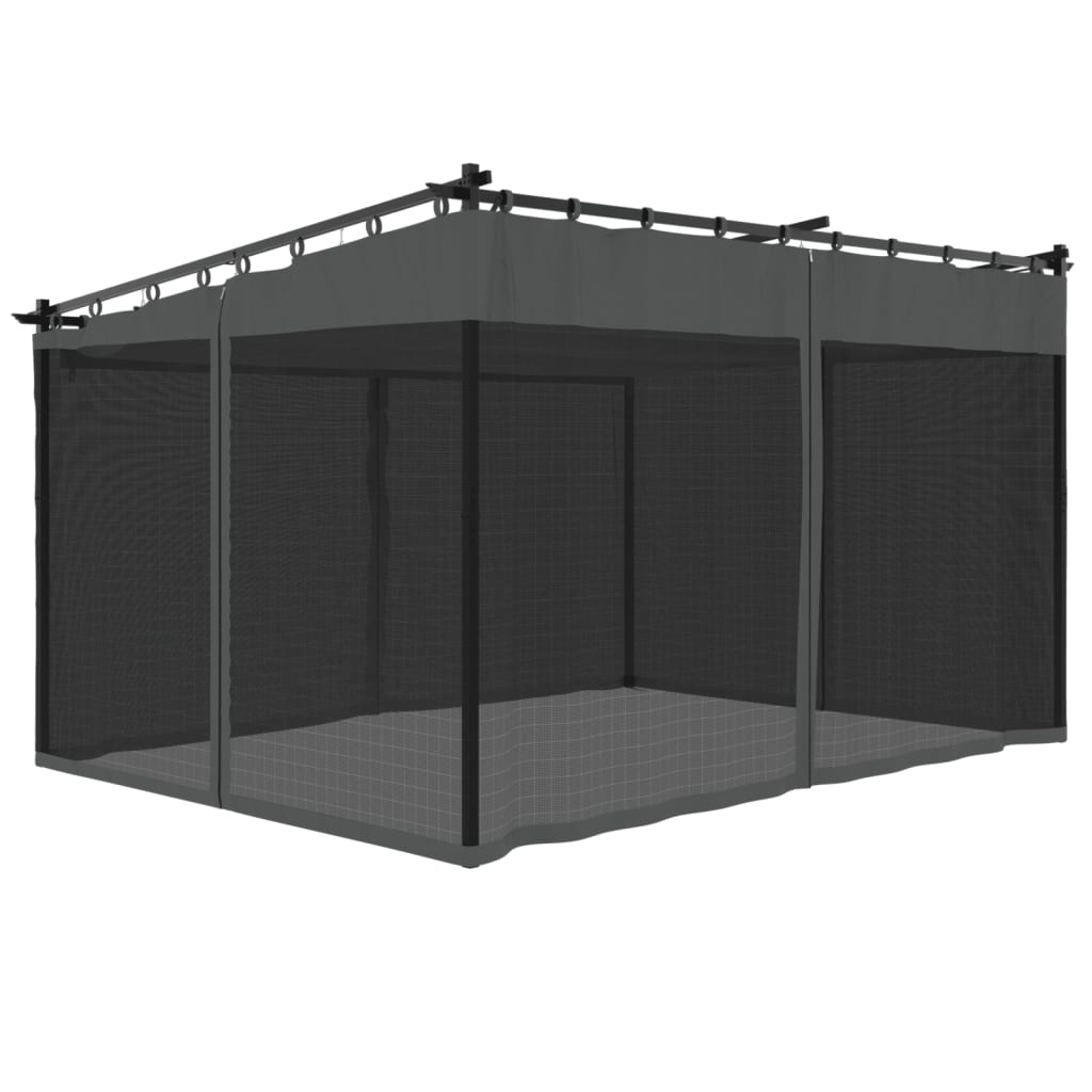 vidaXL Gazebo with Mesh Walls Anthracite 4x3 m Steel