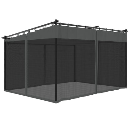 vidaXL Gazebo with Mesh Walls Anthracite 4x3 m Steel
