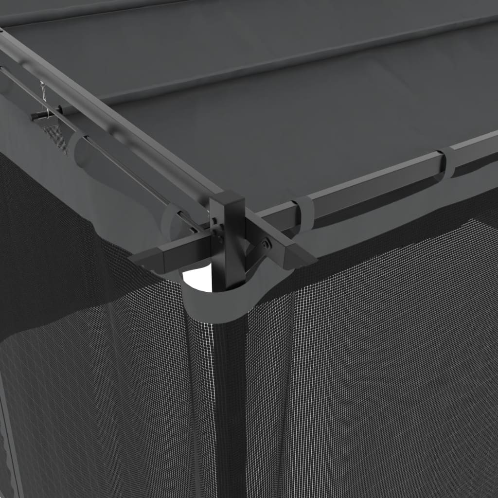 vidaXL Gazebo with Mesh Walls Anthracite 4x3 m Steel
