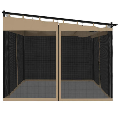 vidaXL Gazebo with Mesh Walls Taupe 4x3 m Steel