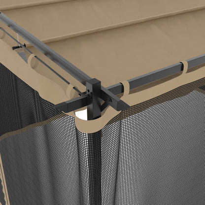vidaXL Gazebo with Mesh Walls Taupe 4x3 m Steel