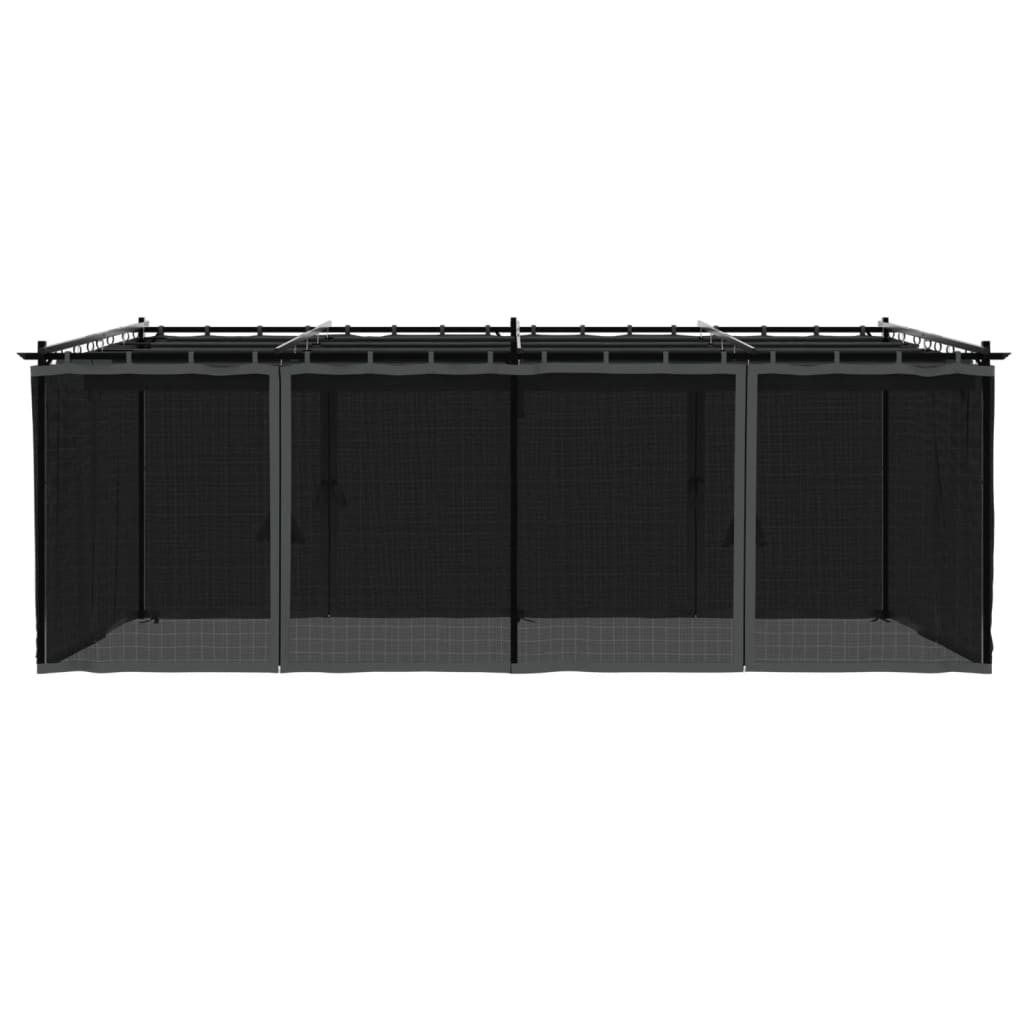 vidaXL Gazebo with Mesh Walls Anthracite 6x3 m Steel