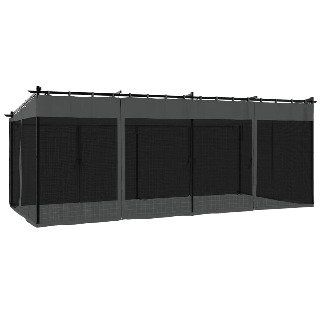vidaXL Gazebo with Mesh Walls Anthracite 6x3 m Steel