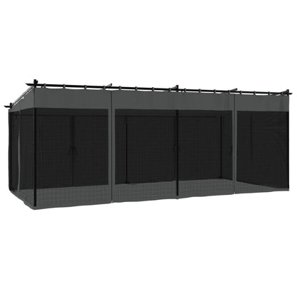 vidaXL Gazebo with Mesh Walls Anthracite 6x3 m Steel
