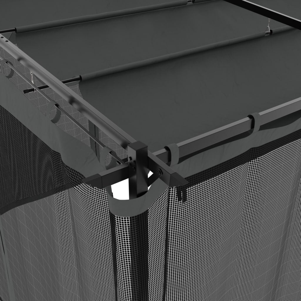 vidaXL Gazebo with Mesh Walls Anthracite 6x3 m Steel