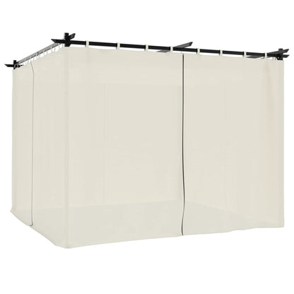 vidaXL Gazebo with Curtains Cream 3x3 m Steel