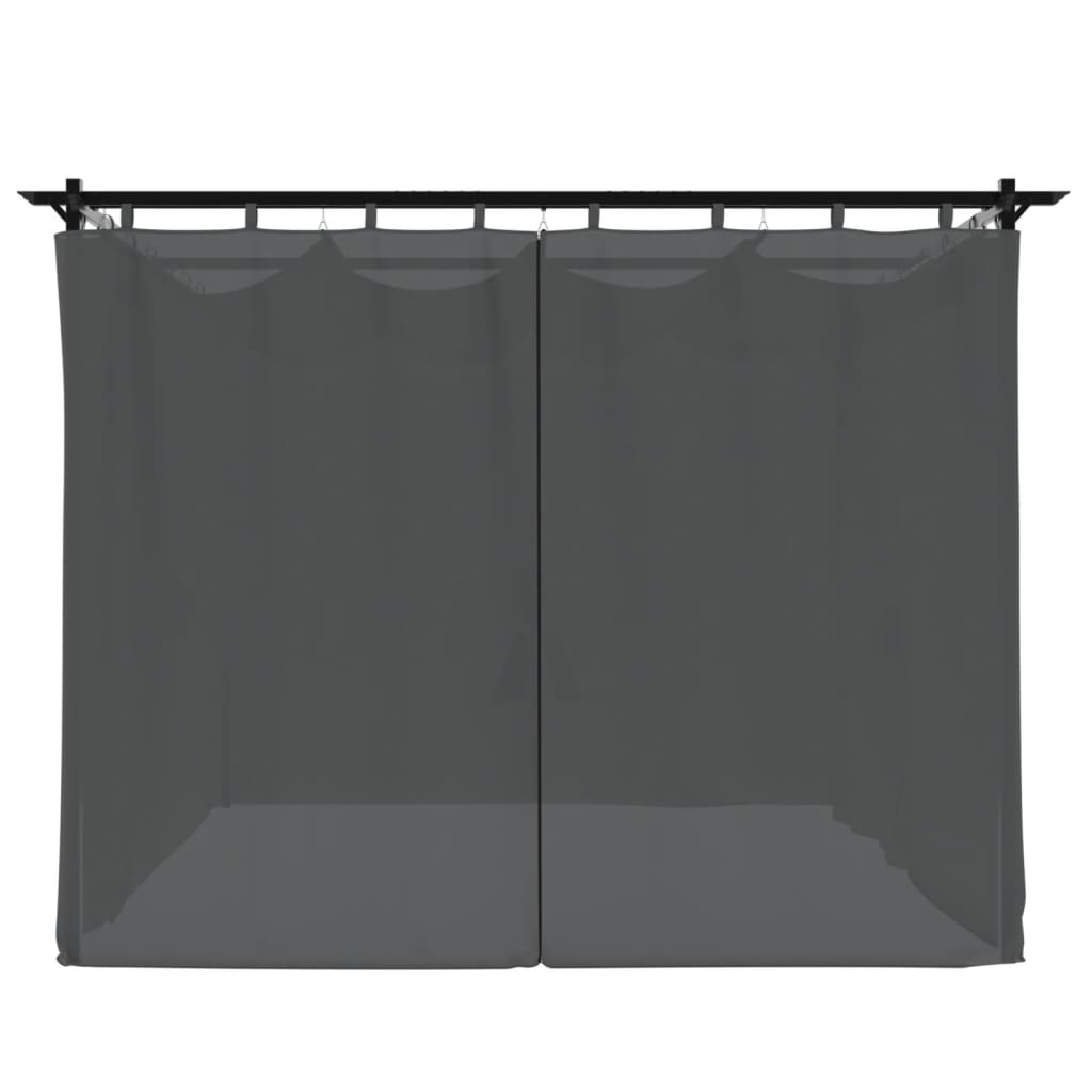 vidaXL Gazebo with Curtains Anthracite 3x3 m Steel