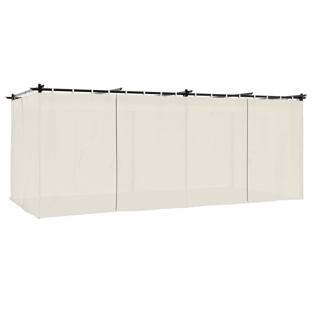 vidaXL Gazebo with Curtains Cream 6x3 m Steel