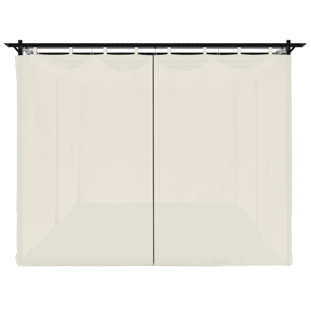 vidaXL Gazebo with Curtains Cream 6x3 m Steel