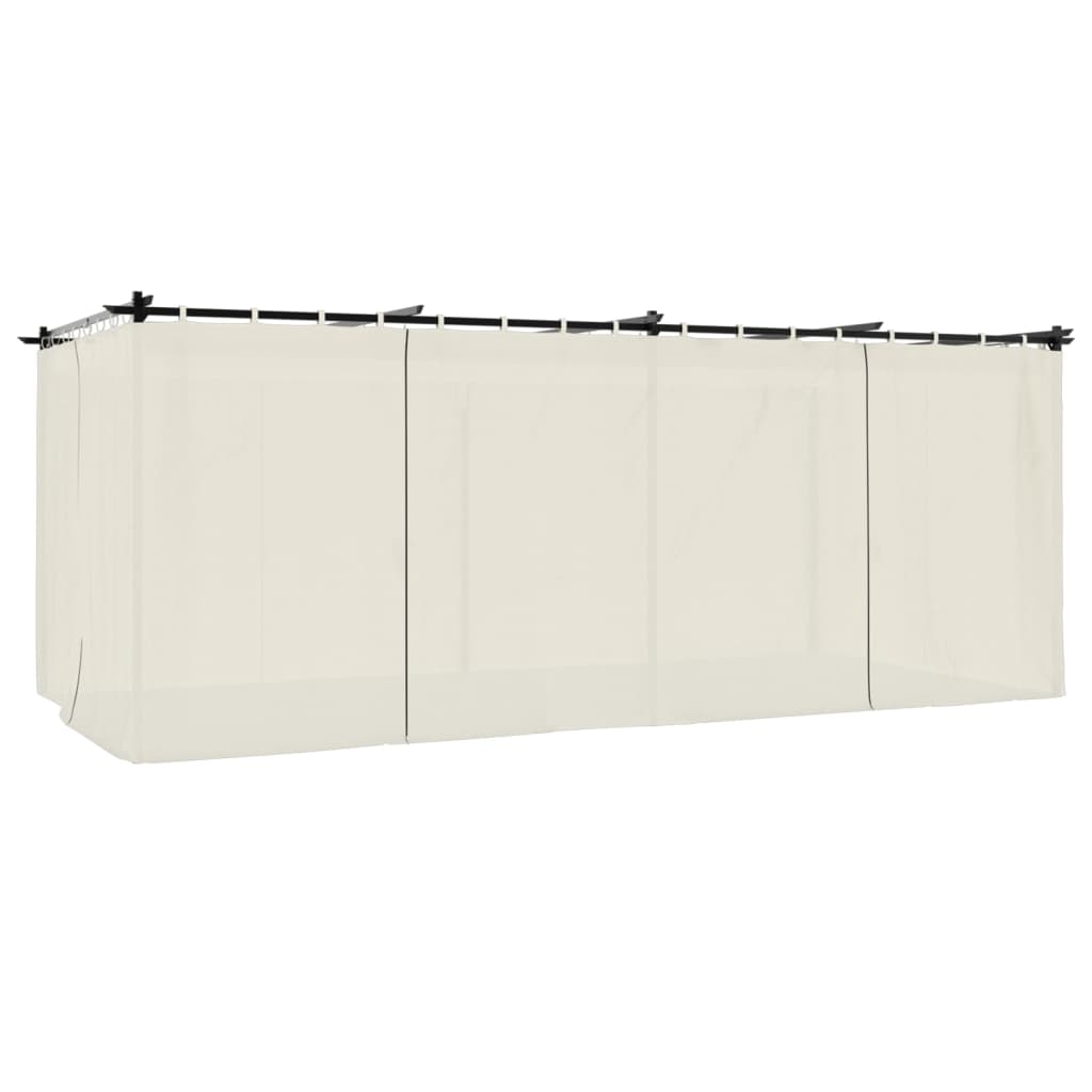 vidaXL Gazebo with Curtains Cream 6x3 m Steel