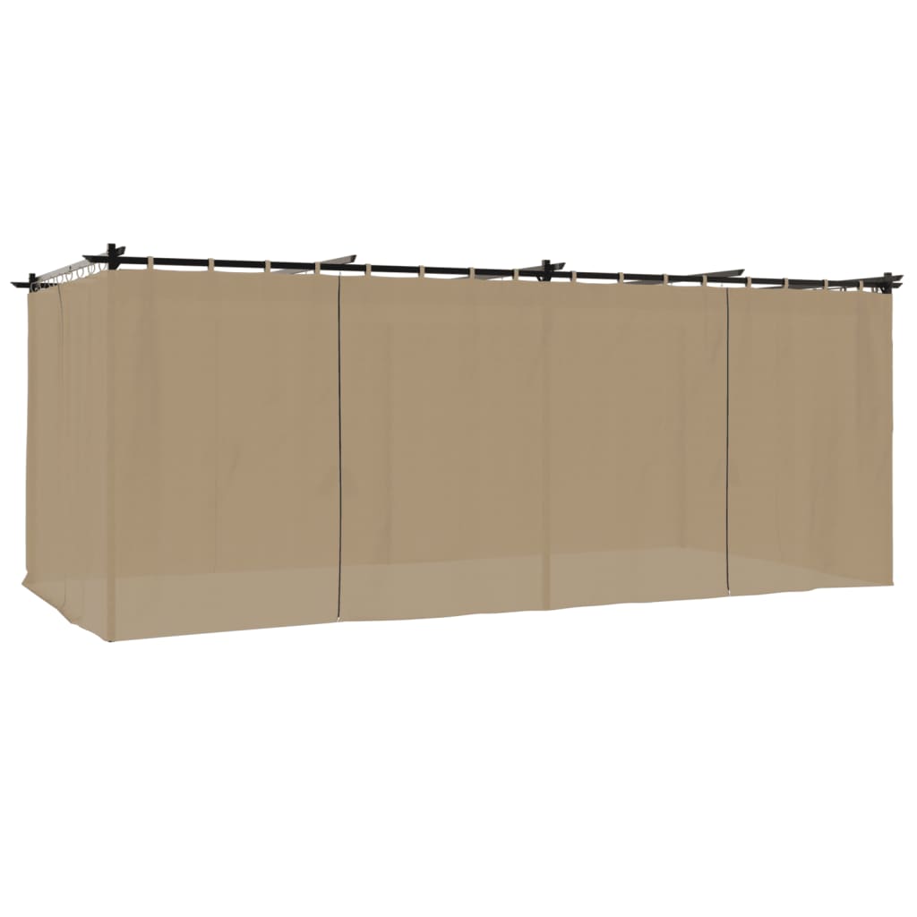 vidaXL Gazebo with Curtains Taupe 6x3 m Steel